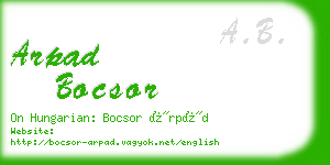 arpad bocsor business card